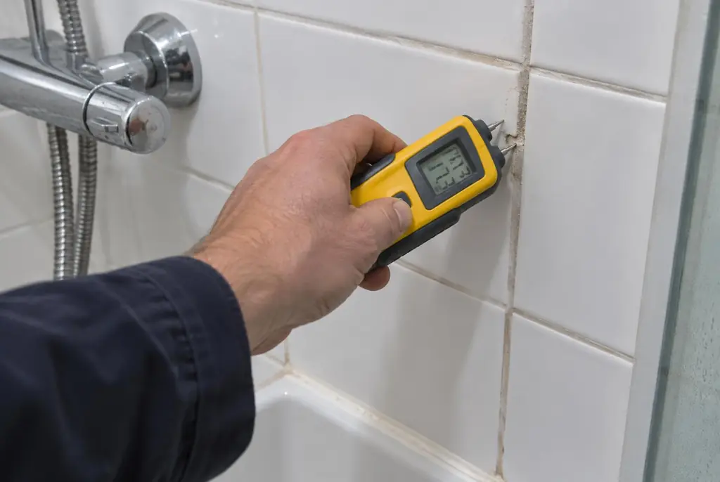 Lekdetectie Hendrik-Ido-Ambacht – vochtmeter op badkamertegels bij de douche